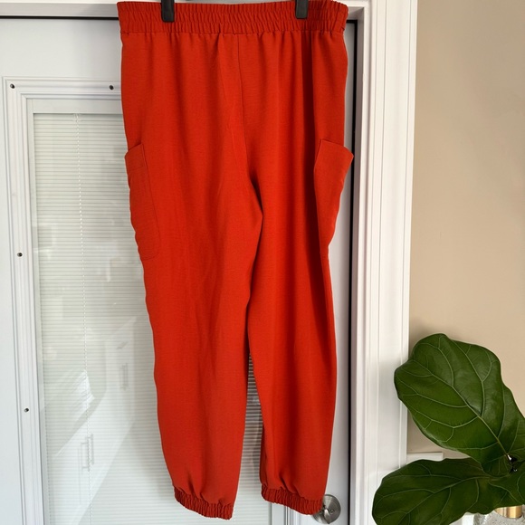 NYCC Orange Elastic Waist Elastic Ankle Cargo Style Pant Size L - Picture 5 of 10